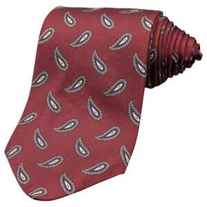 Roger Talbott Tie Mens 56.5" Burgundy Silk Purple Paisley Todd Garland Italy USA